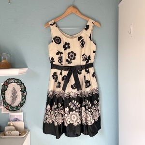 anna sui floral vintage silk tie waist dress pink cream black y2k 90s twee 4